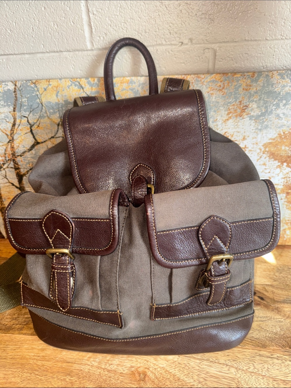 Men's Wilson’s Adventure Abound Canvas and Leather Backpack - Brown